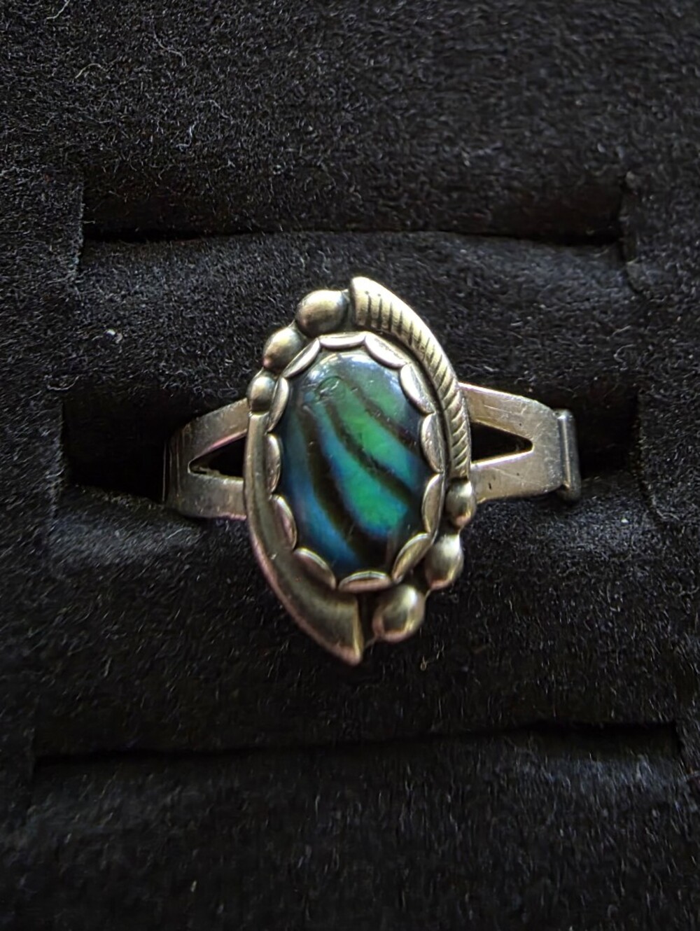 Wheeler Manufacturing Co. Sterling Silver Abalone Southwestern Ring Sz 6.5 VTG